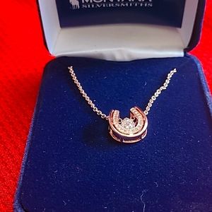 Montana Silversmiths Dancing With Luck Rose Gold Horseshoe Necklace